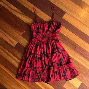 Trixxi Red and Black Floral Mini Dress